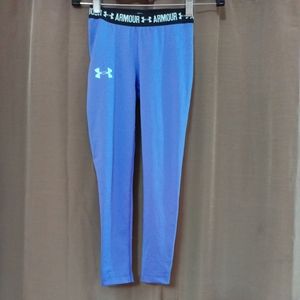 Under Armour Big Logo Stretchy Pull On Purple Leggings Youth XSmall